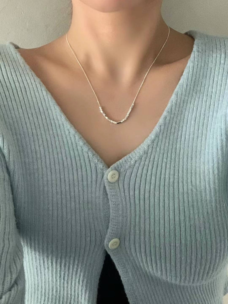 SILVER GRID NECKLACE