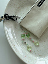 TWO GREEN CLOVER KEY CHAIN