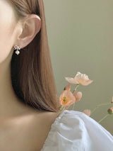 RIBBON PEARL DROP EARRINGS