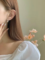 RIBBON PEARL DROP EARRINGS