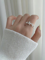 PEARL FLOWER OPEN RING