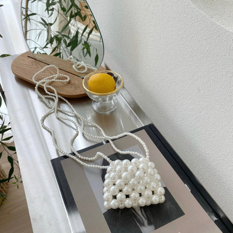 PEARL BEADS MICRO BAG [Black]