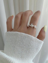 PEARL FLOWER OPEN RING