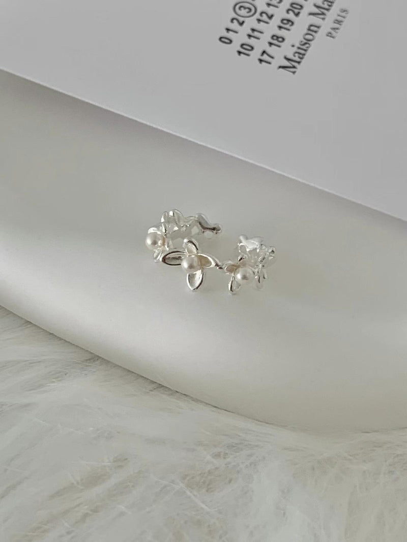 PEARL FLOWER OPEN RING