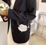 PEARL CHAIN HEART PURSE