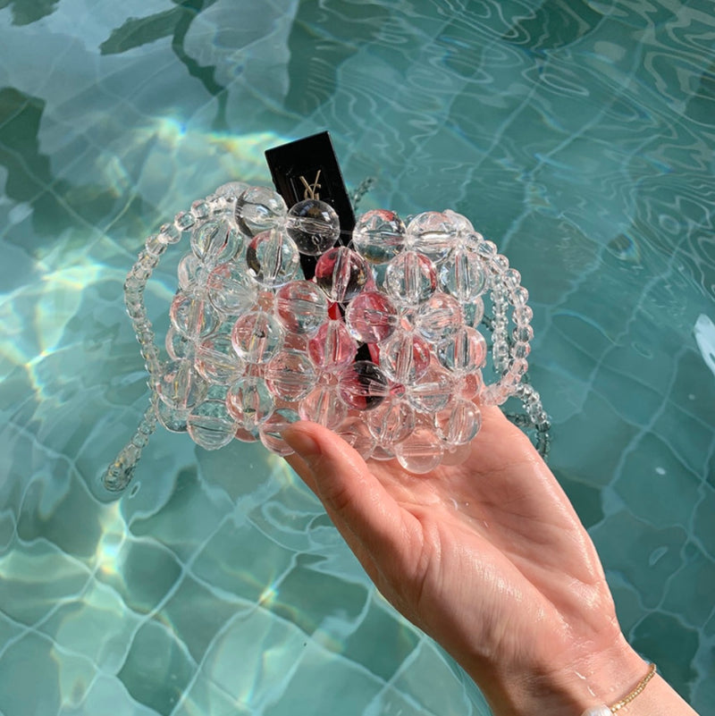 PEARL BEADS MICRO BAG [Black]