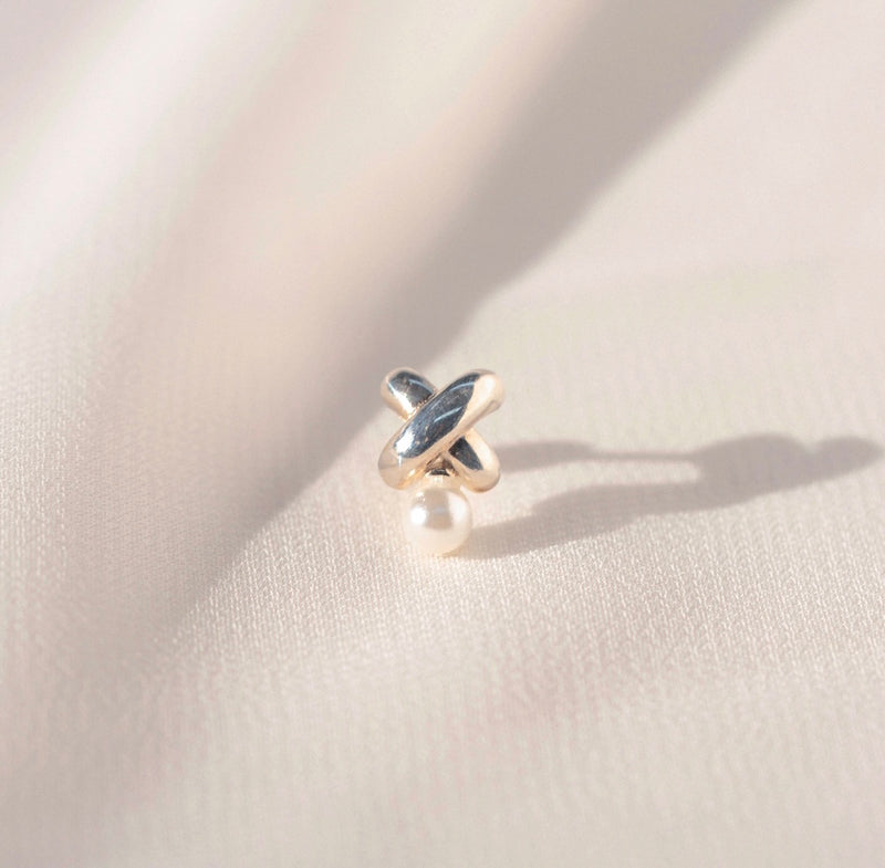 CROSS PEARL PIERCING