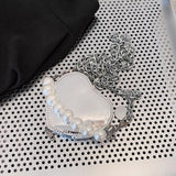 PEARL CHAIN HEART PURSE