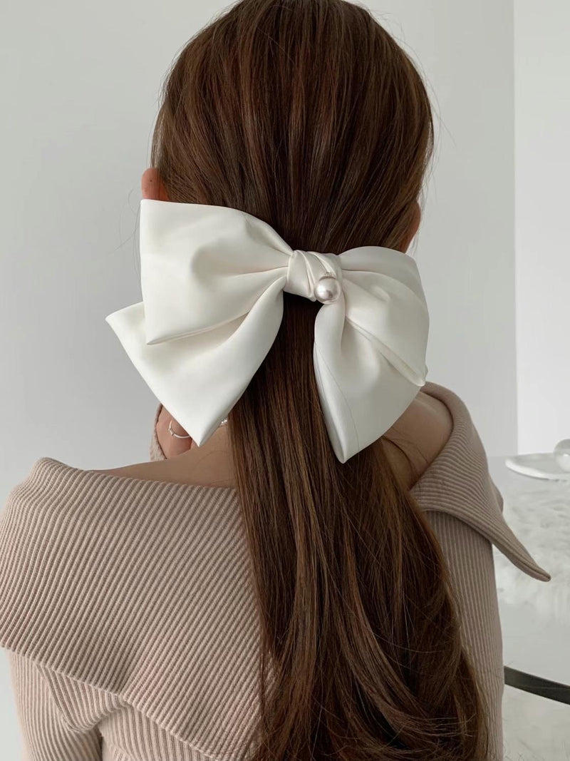 PEARL BIG RIBBON HAIR PIN