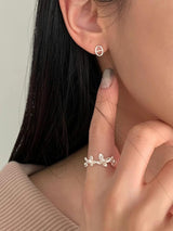 PEARL FLOWER OPEN RING