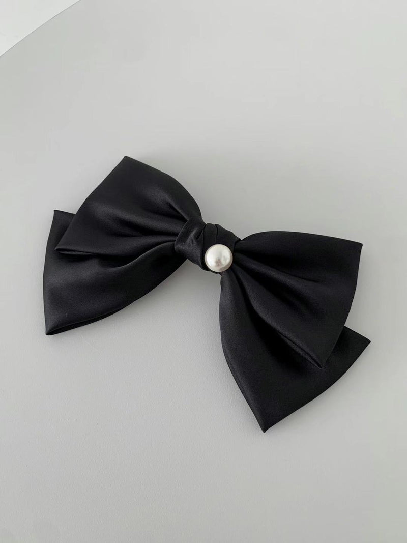 PEARL BIG RIBBON HAIR PIN