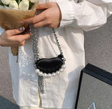 PEARL CHAIN HEART PURSE