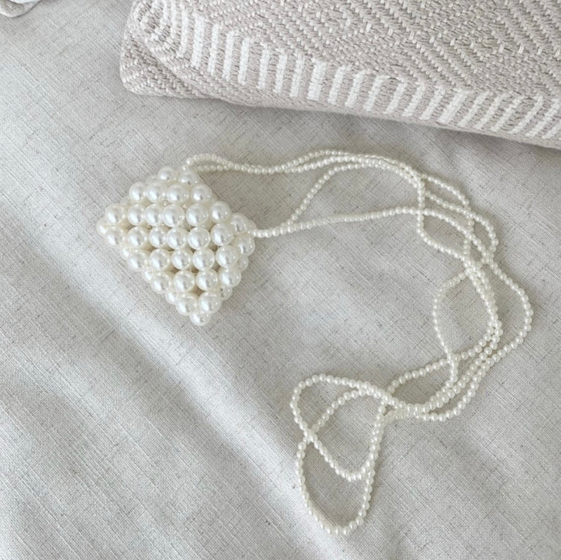 PEARL BEADS MICRO BAG [Black]