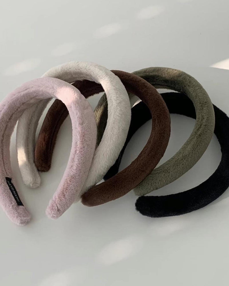 HANDMADE FUR HAIR BAND [Brown]