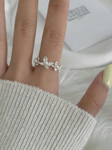 PEARL FLOWER OPEN RING