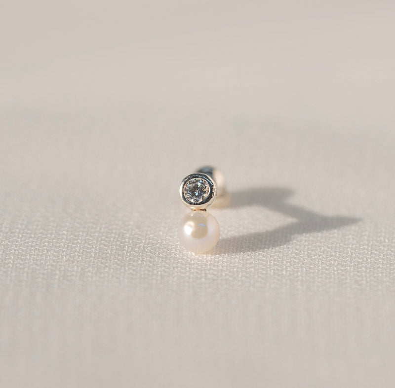 CUBIC DROP PEARL PIERCING