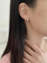 ONE TOUCH CUBIC HEART EARRINGS