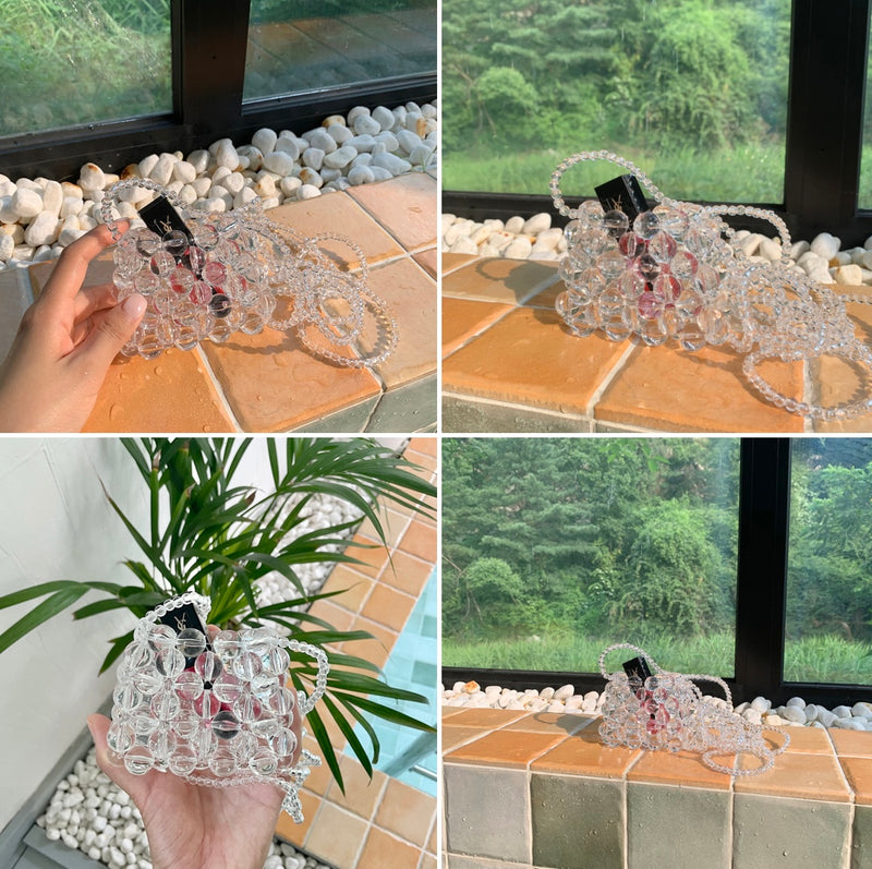 PEARL BEADS MICRO BAG [Black]