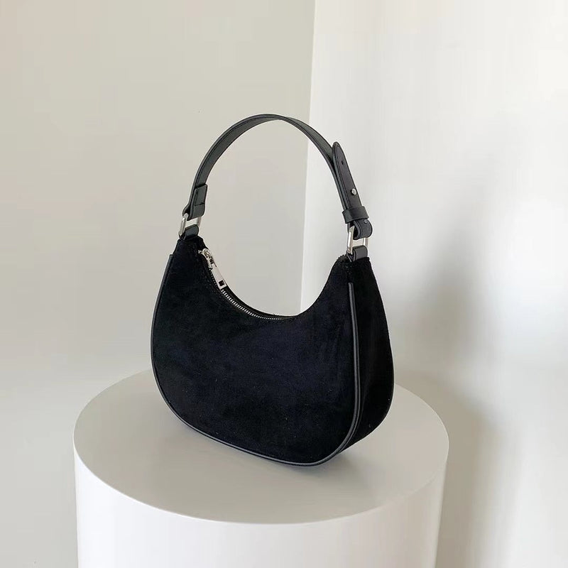 SUEDE HOBO BAG [Black]