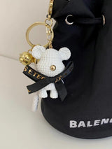 RIBBON BEAR KEY RING [White]