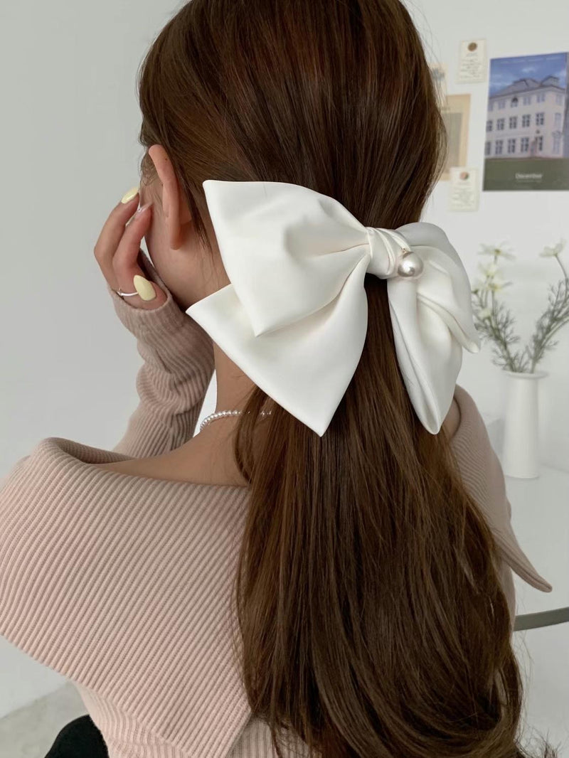 PEARL BIG RIBBON HAIR PIN