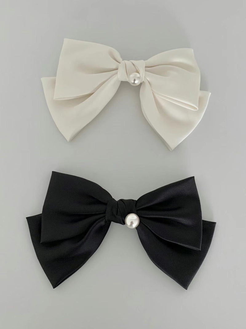 PEARL BIG RIBBON HAIR PIN