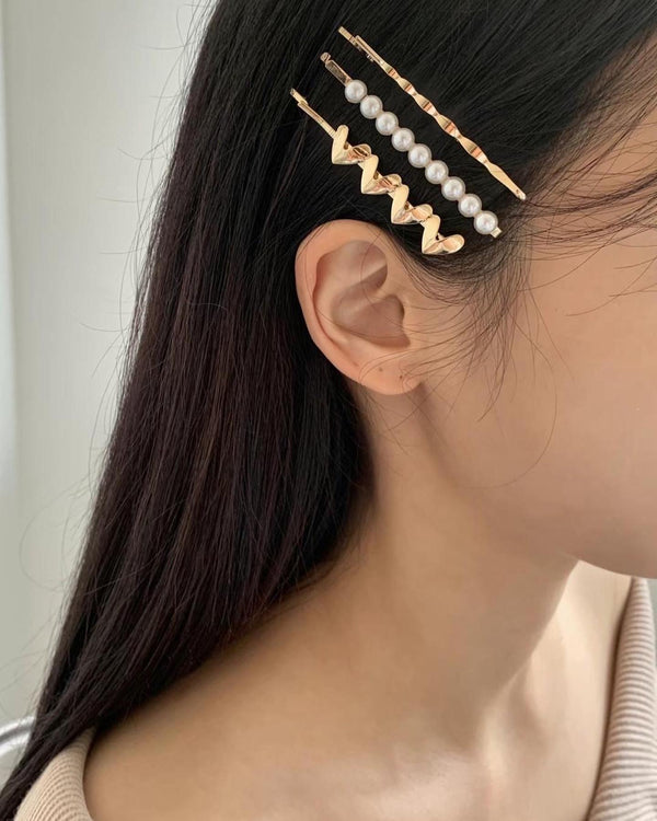 HEART AND PEARL HAIR SET