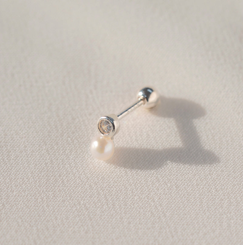 CUBIC DROP PEARL PIERCING