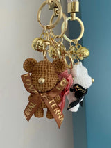 RIBBON BEAR KEY RING [White]