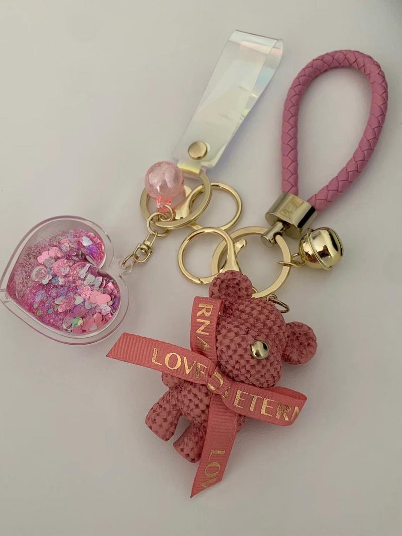 RIBBON BEAR KEY RING [White]