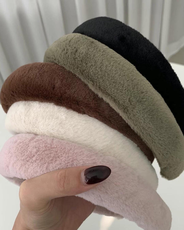 HANDMADE FUR HAIR BAND [Brown]