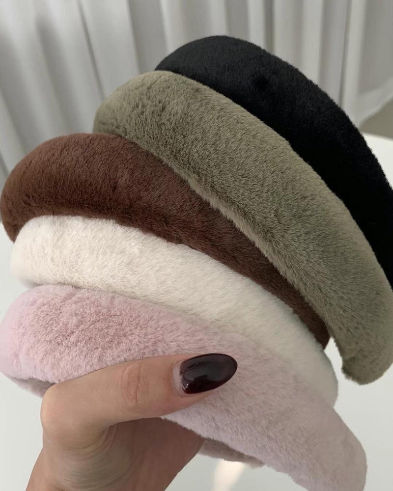 HANDMADE FUR HAIR BAND [Brown]